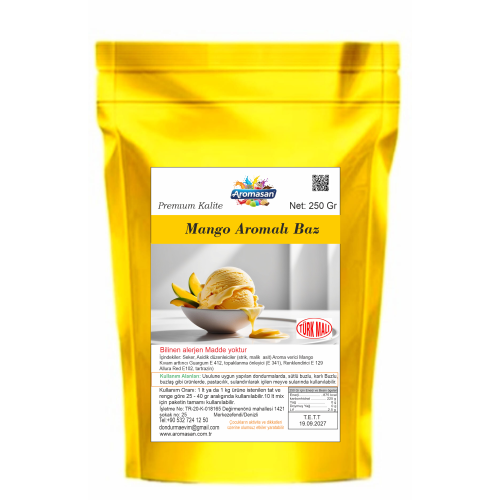 Mango Aromalı Dondurma Bazı 250 gr ürün görseli