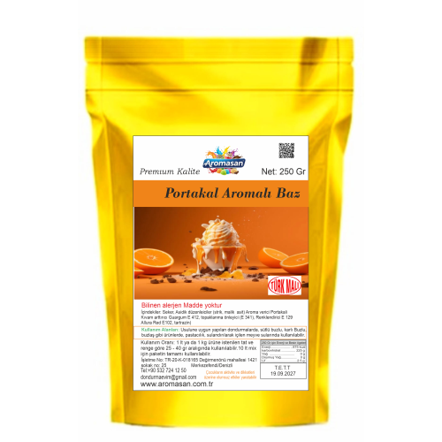Portakal Aromalı Dondurma Bazı 250 gr ürün görseli