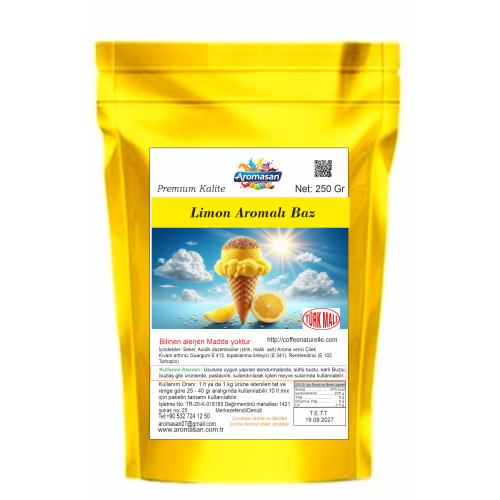Limon Aromalı Dondurma Bazı 250 gr ürün görseli