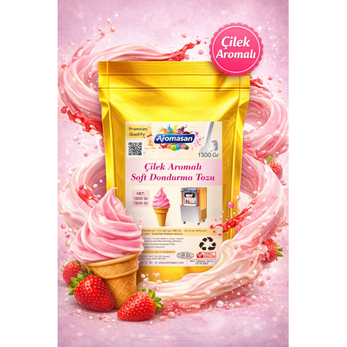 Soft Dondurma Tozu 1300 gr – Çilek Aromalı ürün görseli