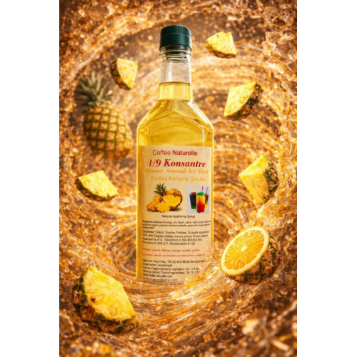 Ananas Aromalı Konsantre Şurup 6 x1 Litre – 1’e 9 Sulandır, Her Şişeden 10 Litre Buzlaş! – Coffee Naturelle ürün görseli