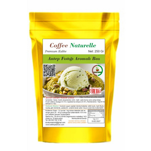 Antep Fıstığı Aromalı Dondurma ve Pastacılık Tozu 250 gr – Coffee Naturelle ürün görseli