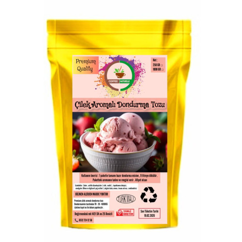 Çilek Aromalı Dondurma Tozu – 250 gr – Coffee Naturelle ürün görseli