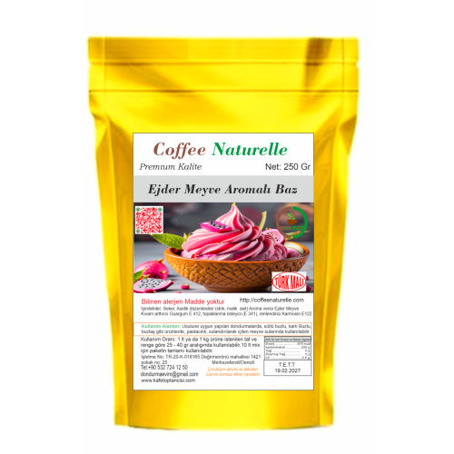 Ejder Meyvesi (Dragon Fruit) Aromalı Dondurma ve Pastacılık Tozu 250 gr – Coffee Naturelle ürün görseli