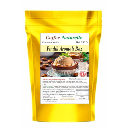 Fındık Aromalı Dondurma ve Pastacılık Tozu 250 gr – Coffee Naturelle ürün görseli
