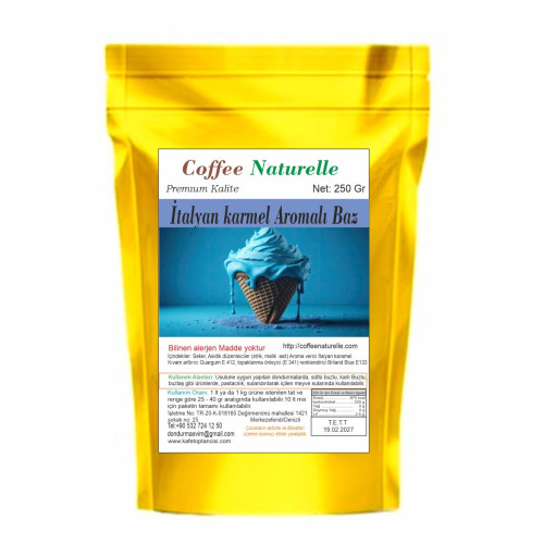 İtalyan Karamel Aromalı Dondurma Tozu | 250 gr | Coffee Naturelle – Coffee Naturelle ürün görseli