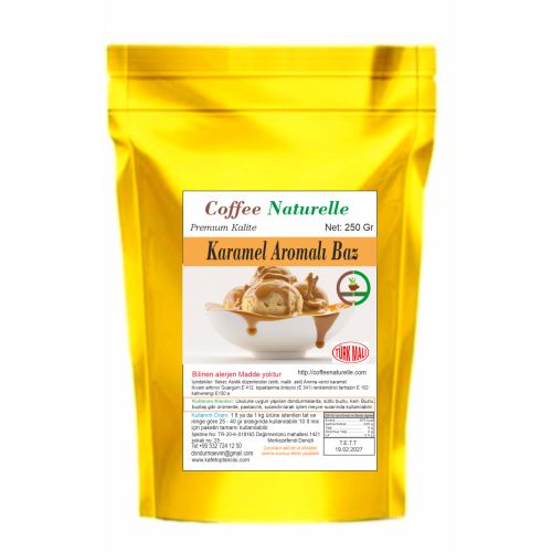Karamel Aromalı Dondurma ve Pastacılık Tozu 250 gr – Coffee Naturelle ürün görseli