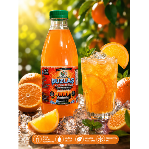Portakal Aromalı Buzlaş -slush 1 e 5 Şurup 1 Lt ürün görseli